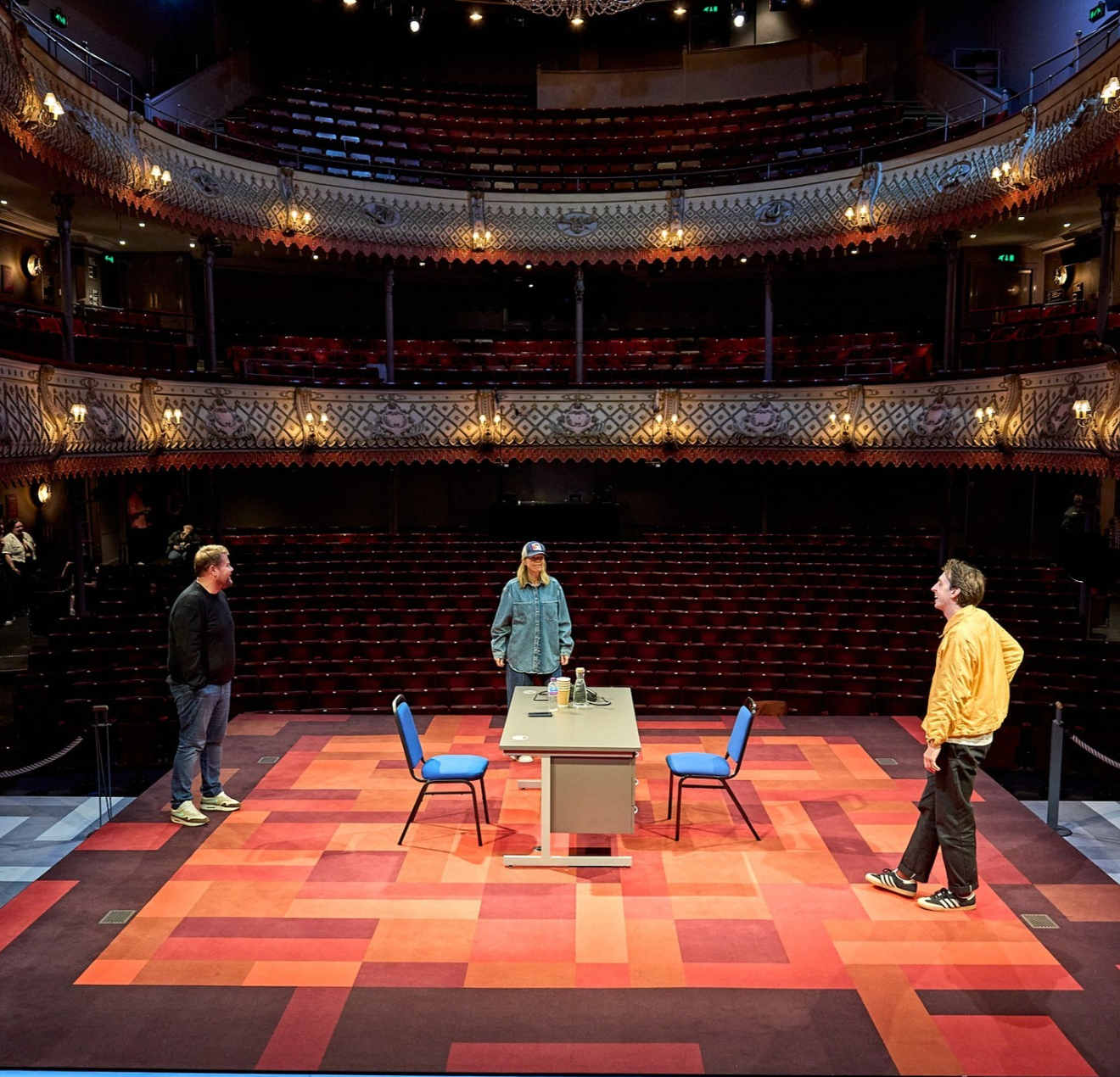 The Old Vic's 'The Constituent' with James Corden, Anna Maxwell Martin and Zachary Hart. June 2024