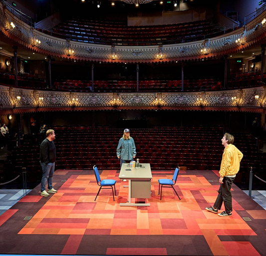The Old Vic's 'The Constituent' with James Corden, Anna Maxwell Martin and Zachary Hart. June 2024